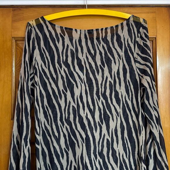American Eagle AEO Black Tan Zebra Beach Cover Up Women’s US Medium - Picture 8 of 8
